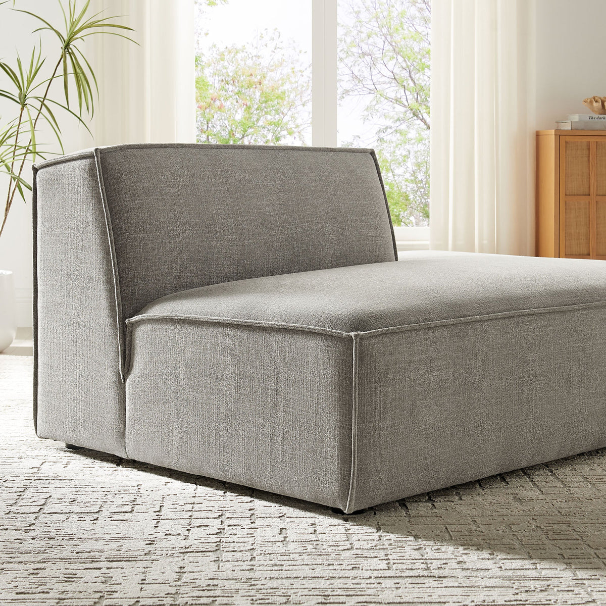 Restore Performance Fabric Upholstered RightFacing Armless Modular Chaise grey HouseOfZazla on Tampa Home & Garden Store