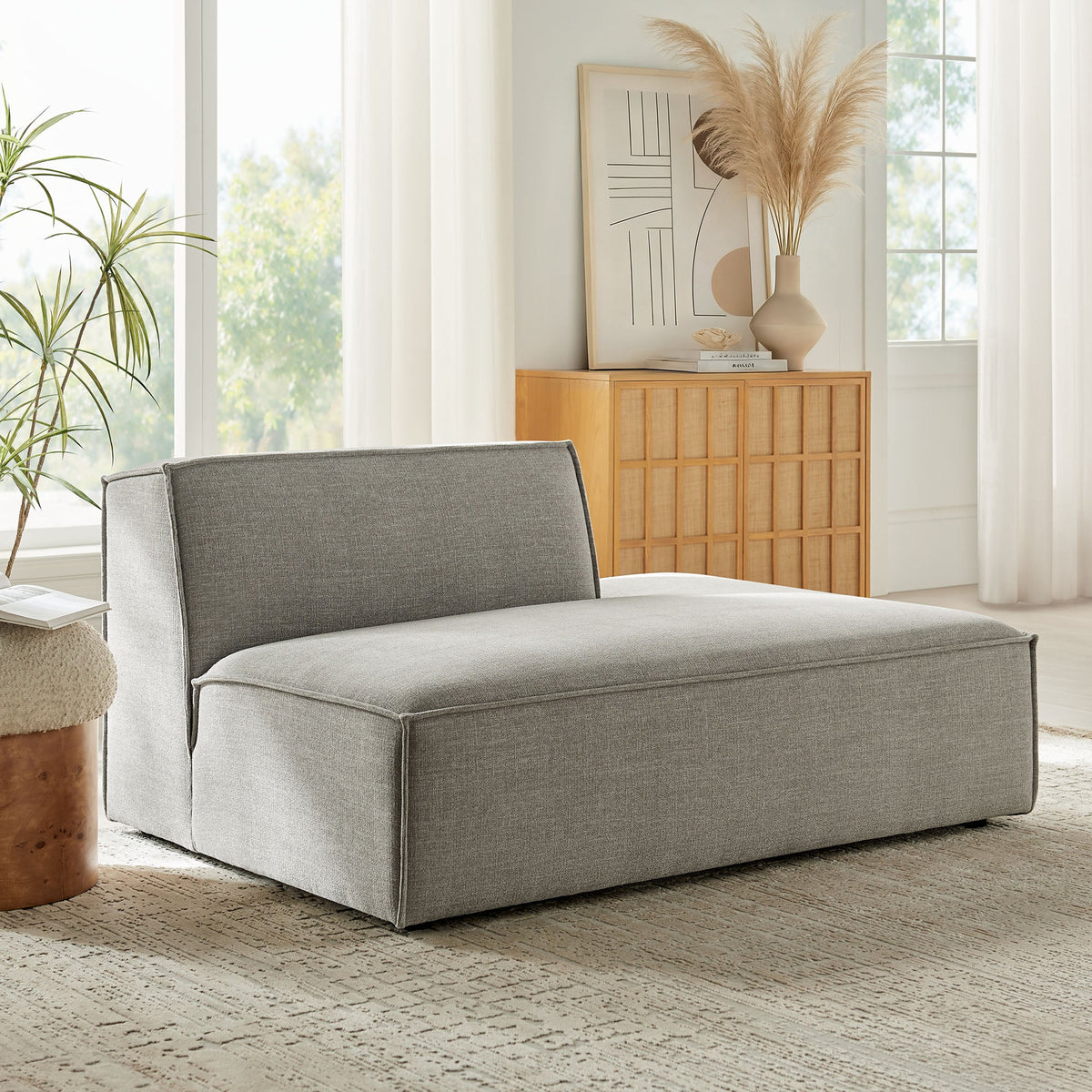 Restore Performance Fabric Upholstered Right-Facing Armless Modular Chaise by Modway in gray on Tampa Home & Garden Store