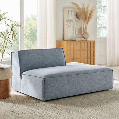 Modular chaise in blue performance fabric, right-facing and armless, by HouseOfZazla for Modway on Tampa Home & Garden Store