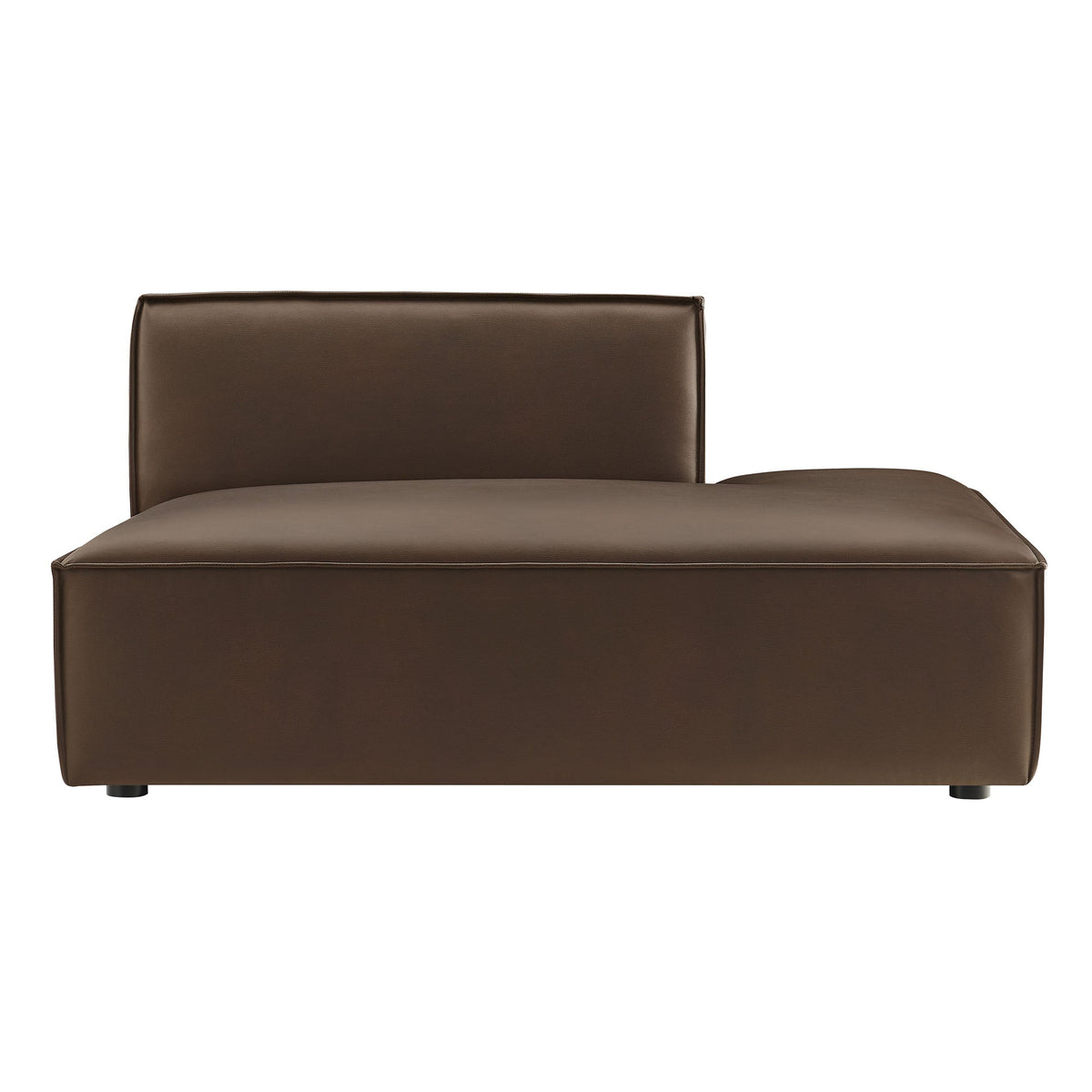 Restore vegan leather right-facing armless modular chaise by Modway, brown upholstery on Tampa Home & Garden Store