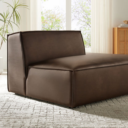Restore vegan leather right-facing armless modular chaise by Modway, brown upholstery on Tampa Home & Garden Store