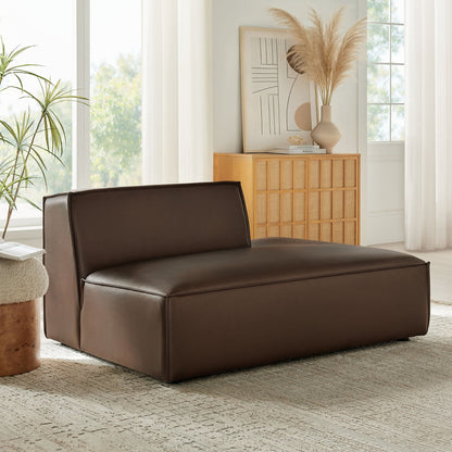 Restore vegan leather right-facing armless modular chaise by Modway in brown on Tampa Home & Garden Store