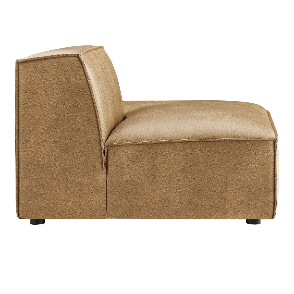 Restore Vegan Leather Right-Facing Armless Modular Chaise tan vegan leather by Modway on Tampa Home & Garden Store
