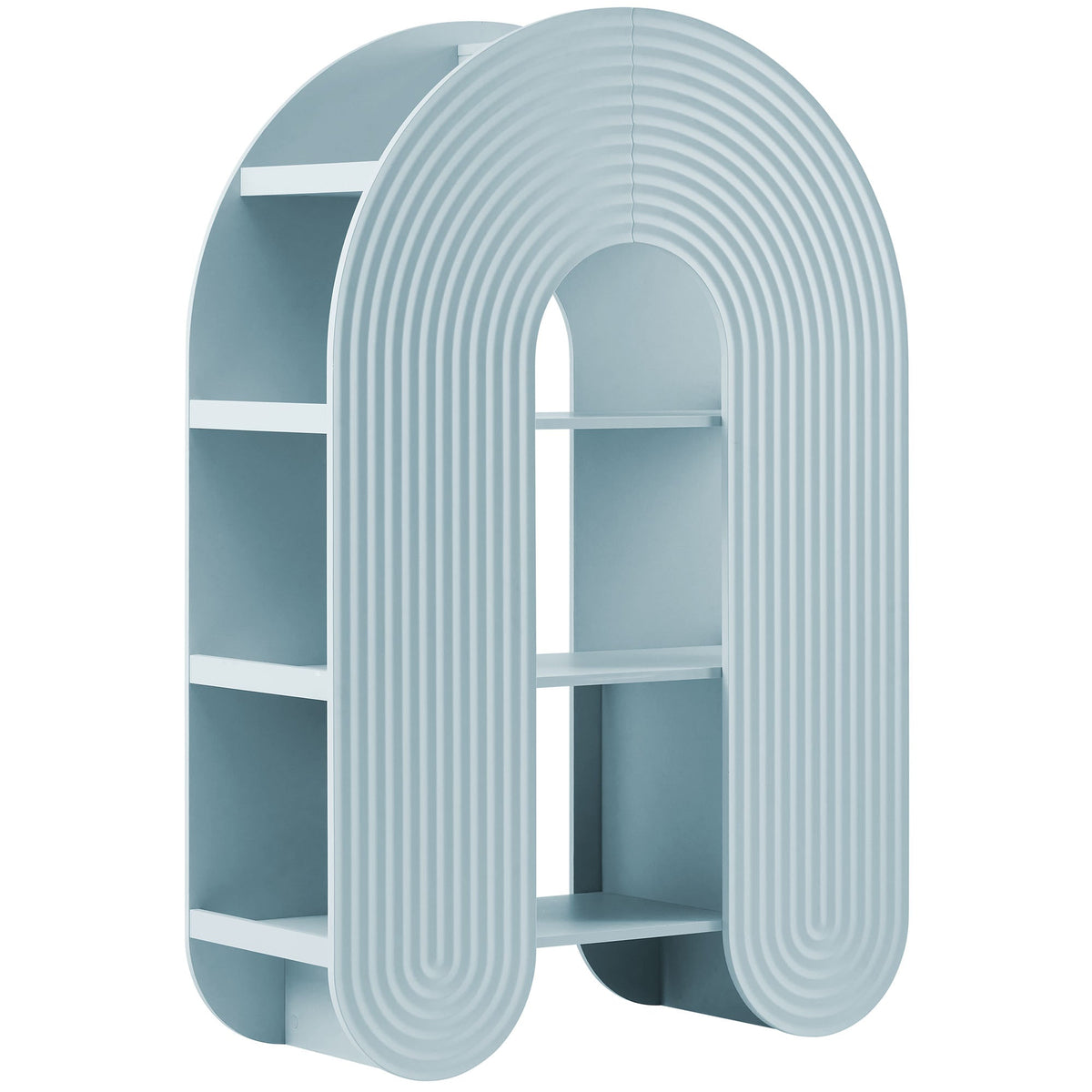 Daydream 58in Arched Bookshelf pale blue with ribbed arches, by Modway on Tampa Home & Garden Store