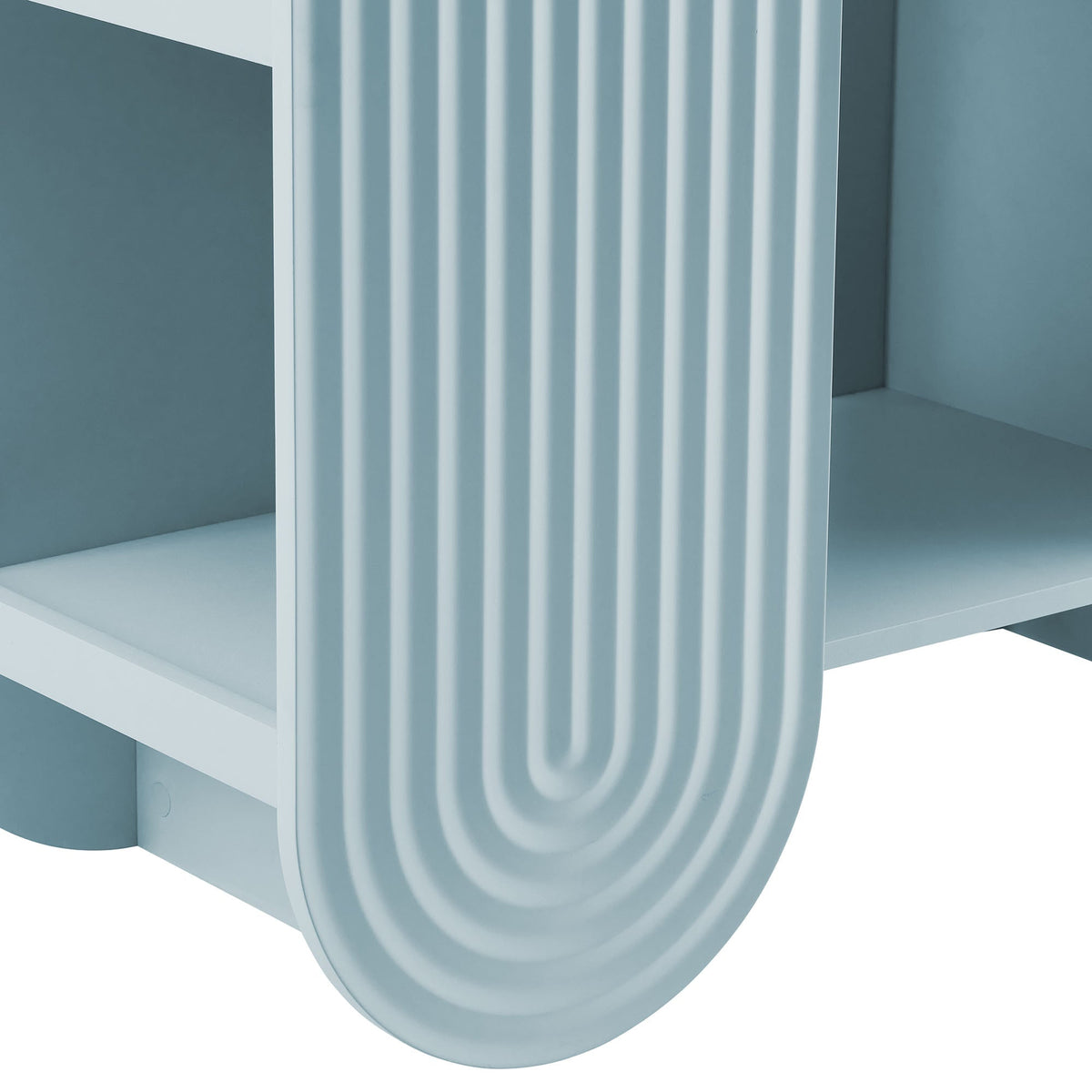 Daydream 58in arched bookshelf front panel with vertical ribbed detailing in white by Modway on Tampa Home & Garden Store