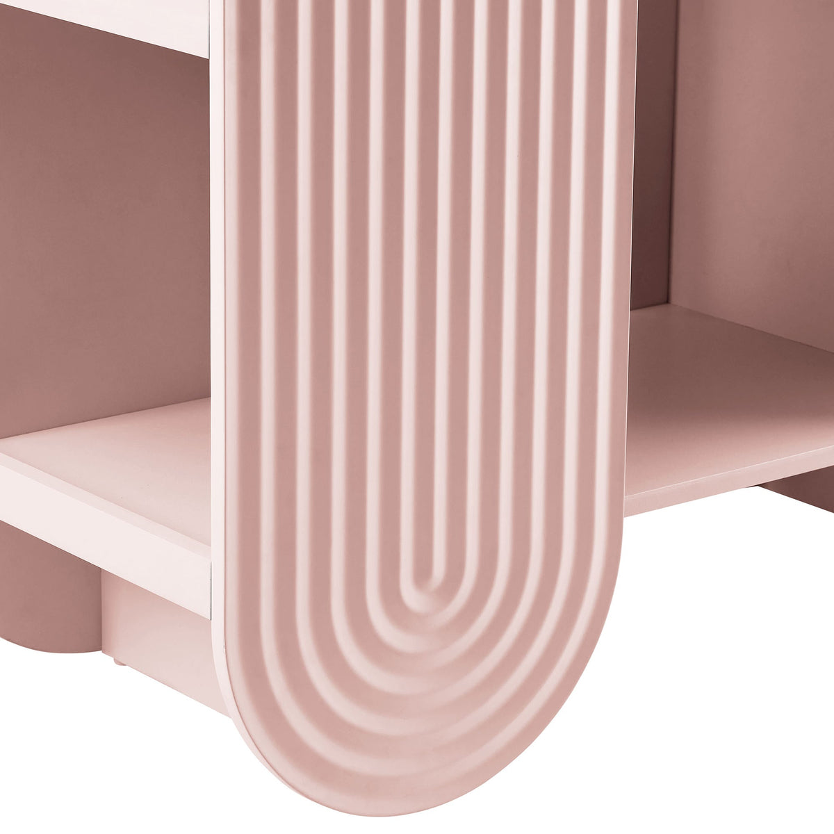 Daydream 58in Arched Bookshelf by Modway, blush pink ribbed curved bookcase on Tampa Home & Garden Store