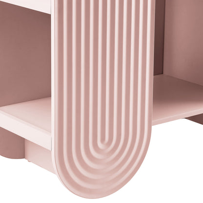 Daydream 58in Arched Bookshelf by Modway, blush pink ribbed curved bookcase on Tampa Home & Garden Store