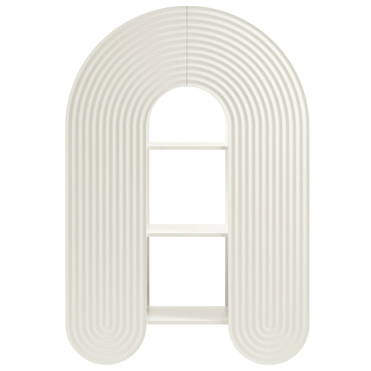 Daydream 58-inch Arched Bookshelf, white ribbed arch bookcase, HouseOfZazla on Tampa Home & Garden Store