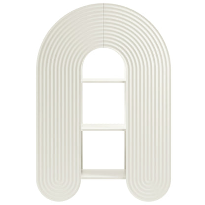 Daydream 58-inch Arched Bookshelf, white ribbed arch bookcase, HouseOfZazla on Tampa Home & Garden Store
