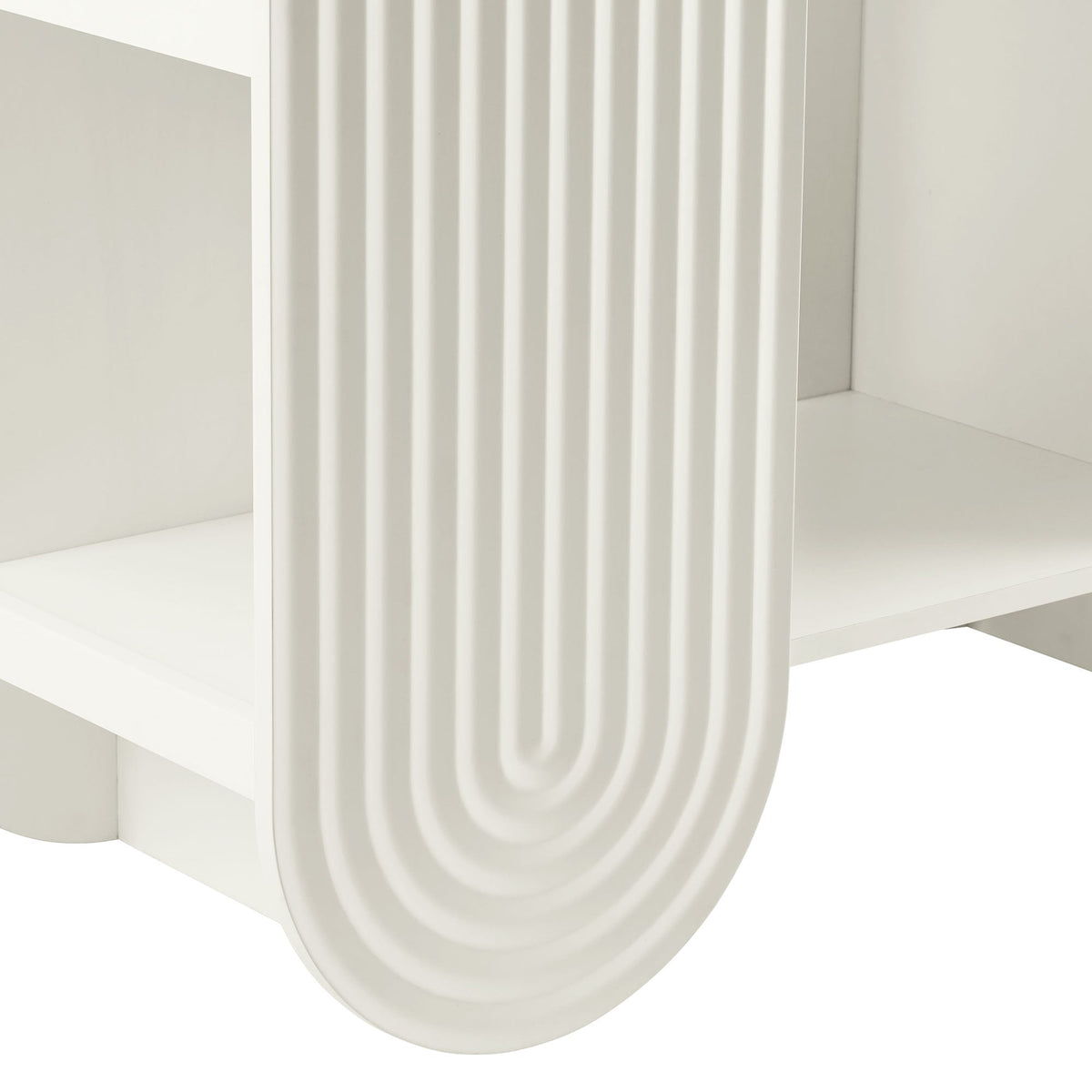 Daydream 58in arched bookshelf by HouseOfZazla, white finish with fluted sides on Tampa Home & Garden Store