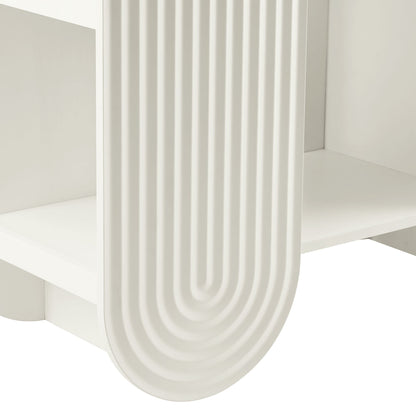 Daydream 58in arched bookshelf by HouseOfZazla, white finish with fluted sides on Tampa Home & Garden Store