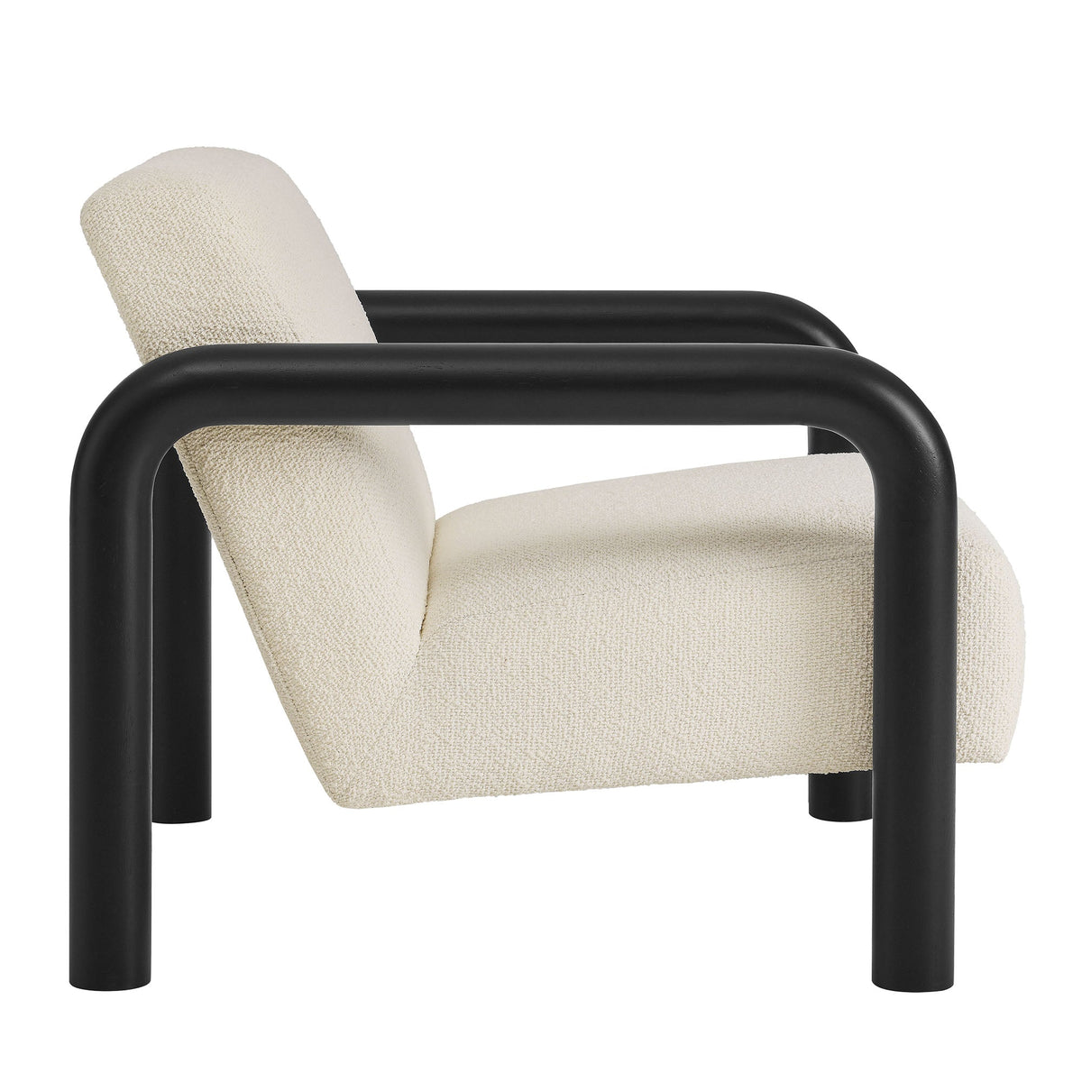 Sereno Boucle Accent Chair by Modway beige boucle upholstery with black metal frame on Tampa Home & Garden Store