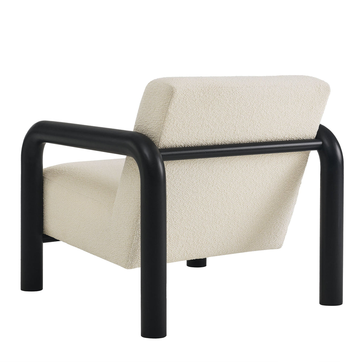 Sereno Boucle Accent Chair by Modway, cream boucle upholstery with black metal frame on Tampa Home & Garden Store