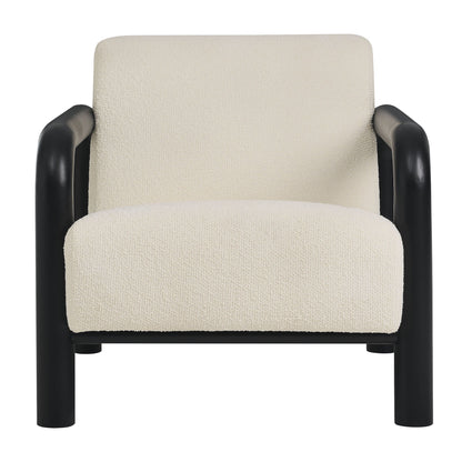 Sereno Boucle Accent Chair by Modway beige boucle upholstery with black curved arms on Tampa Home & Garden Store