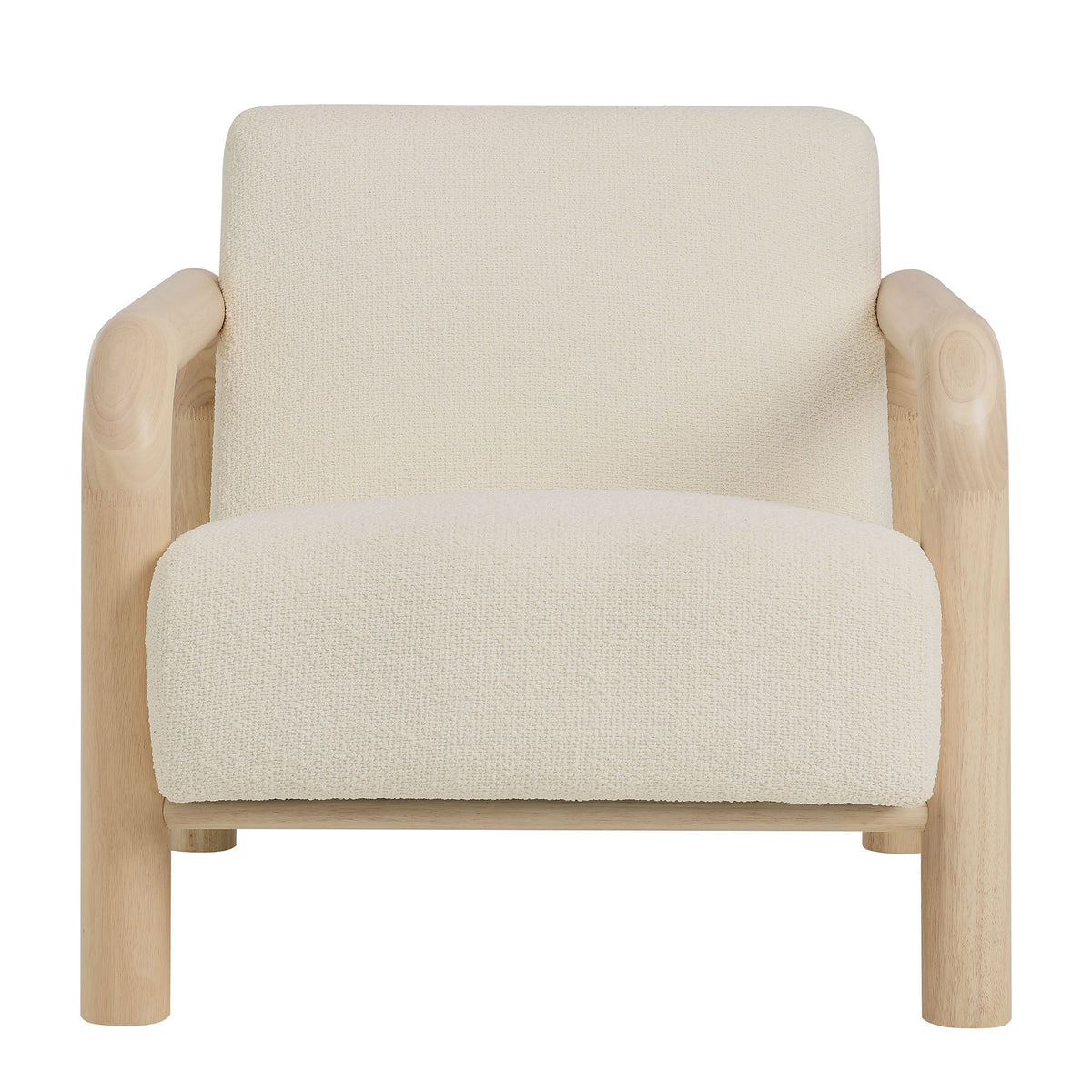Sereno Boucle Accent Chair by Modway in natural beige boucle with light wood frame on Tampa Home & Garden Store