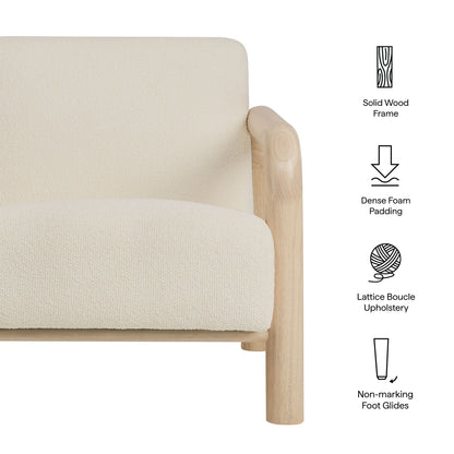 Sereno Boucle Accent Chair beige lattice boucle upholstery dense foam solid wood frame by Modway on Tampa Home & Garden Store