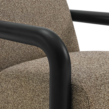Sereno Boucle Accent Chair by Modway in brown boucle upholstery with black curved arms on Tampa Home & Garden Store