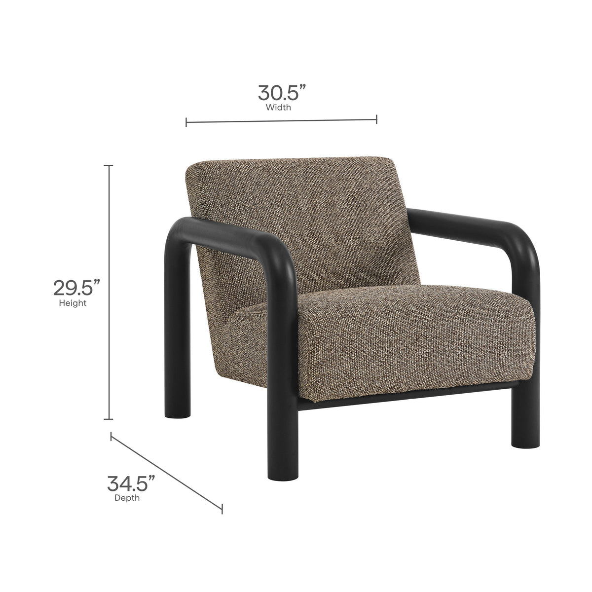 Modway Sereno Boucle Accent Chair boucle upholstery with black metal frame on Tampa Home & Garden Store