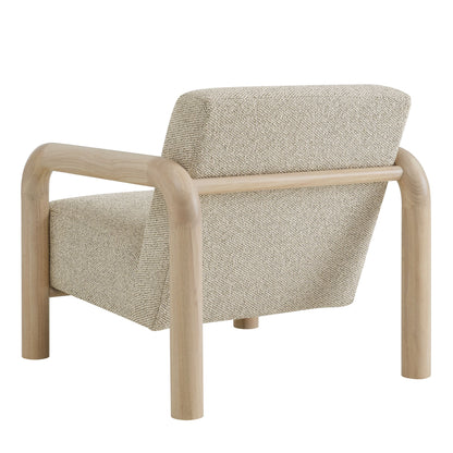 Sereno Boucle Accent Chair by Modway, beige boucle, natural wood frame on Tampa Home & Garden Store
