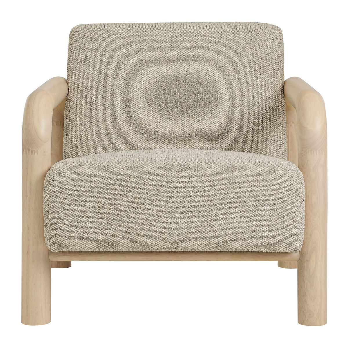 Sereno Boucle Accent Chair by Modway in natural beige boucle with light wood arms on Tampa Home & Garden Store