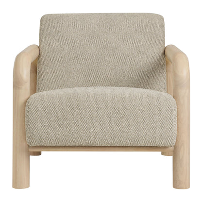 Sereno Boucle Accent Chair by Modway in natural beige boucle with light wood arms on Tampa Home & Garden Store