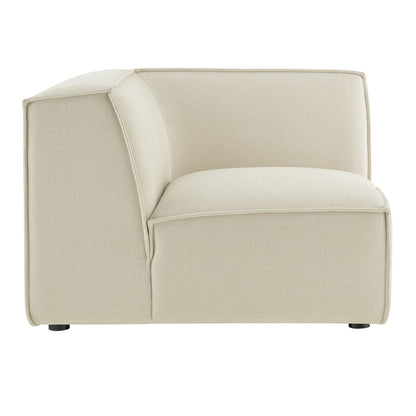 Modway Restore performance fabric modular corner chair in beige upholstery, close-up arm seam on Tampa Home & Garden Store