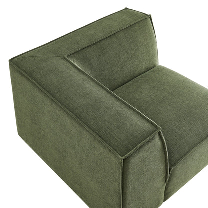 Modular corner chair by Modway in olive Restore Performance Fabric with visible seam detailing on Tampa Home & Garden Store