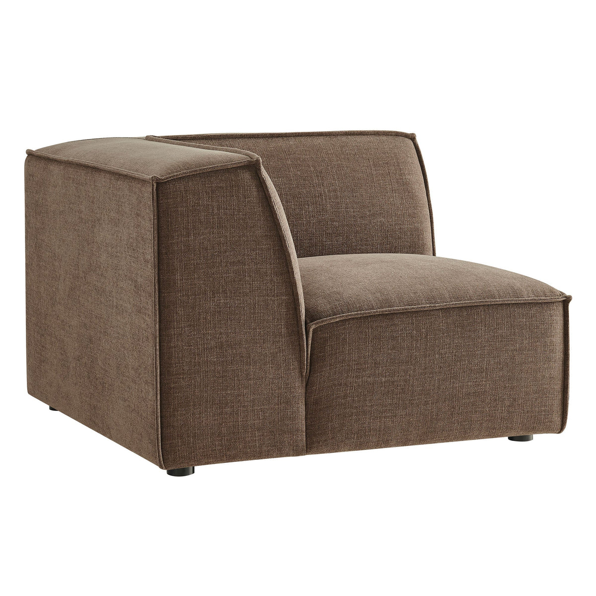 Modway modular corner chair in brown performance fabric with clean seams on Tampa Home & Garden Store