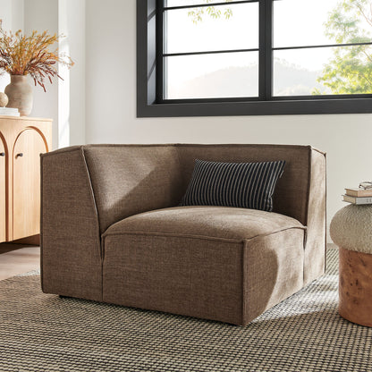 Modular corner chair in brown performance fabric on Tampa Home & Garden Store