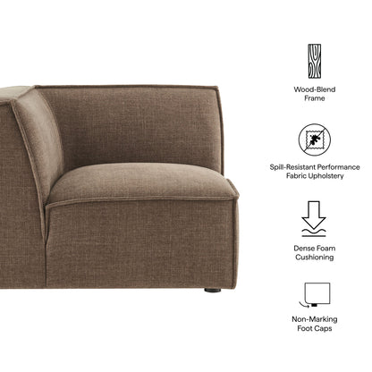 Modular corner chair in brown performance fabric upholstery by Modway on Tampa Home & Garden Store