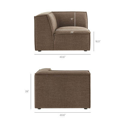 Modular corner chair in brown performance fabric by Modway on Tampa Home & Garden Store