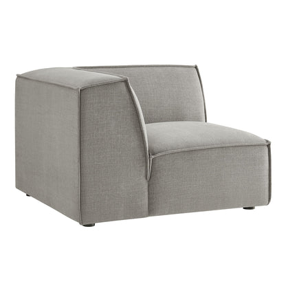 Restore Performance Fabric Upholstered Modular Corner Chair by Modway, gray fabric with piping on Tampa Home & Garden Store