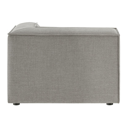 Modular corner chair in gray performance fabric upholstery with black feet HouseOfZazla on Tampa Home & Garden Store