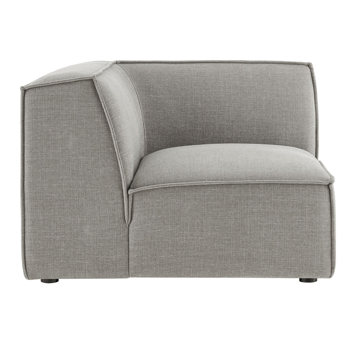 Modular corner chair in gray performance fabric with cushioned seat and clean seams on Tampa Home & Garden Store