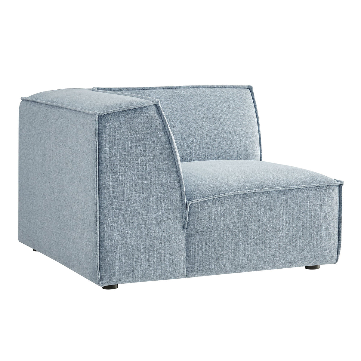 Modular corner chair in light blue Restore performance fabric upholstery by Modway on Tampa Home & Garden Store