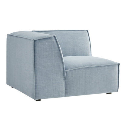 Modular corner chair in light blue Restore performance fabric upholstery by Modway on Tampa Home & Garden Store