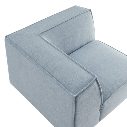 Modular corner chair in light blue Restore performance fabric by Modway on Tampa Home & Garden Store