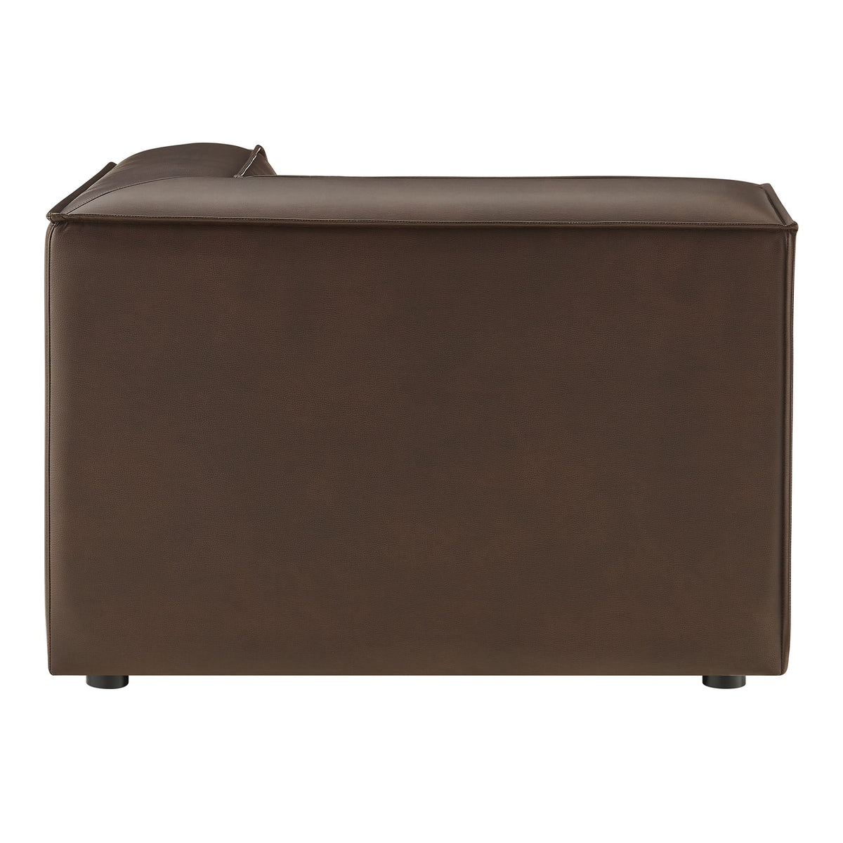 Restore vegan leather modular corner chair by Modway, brown vegan leather upholstery on Tampa Home & Garden Store