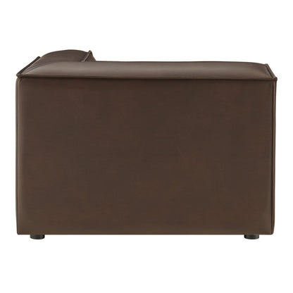 Restore vegan leather modular corner chair by Modway, brown vegan leather upholstery on Tampa Home & Garden Store