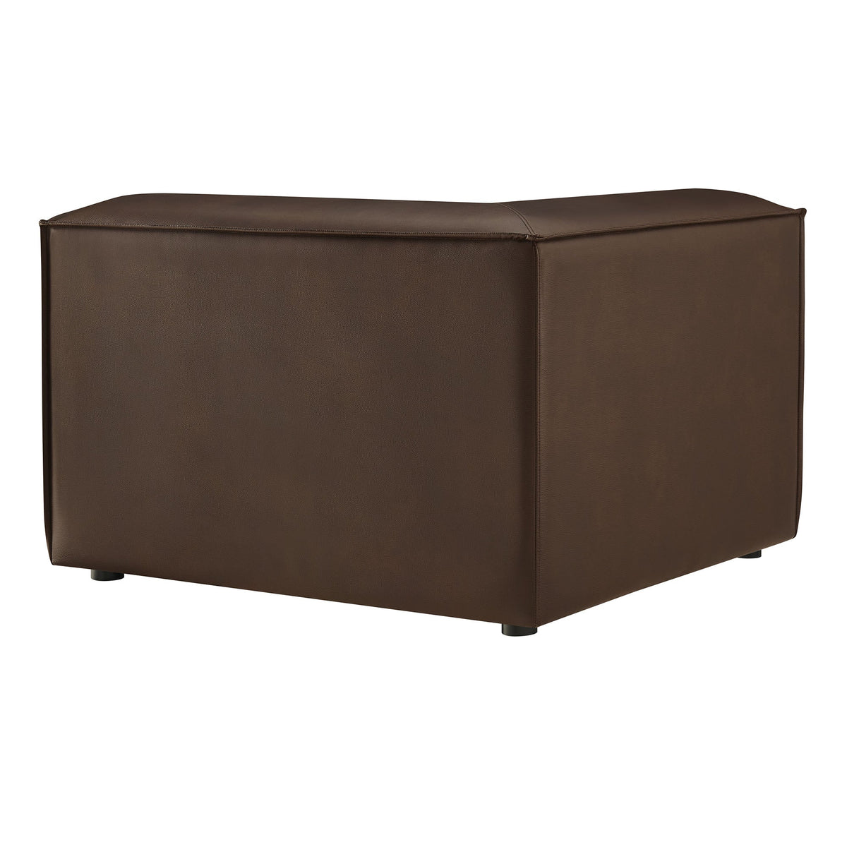 Restore vegan leather modular corner chair by Modway in brown with top seam details on Tampa Home & Garden Store