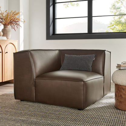Restore vegan leather modular corner chair by Modway in brown living room style on Tampa Home & Garden Store