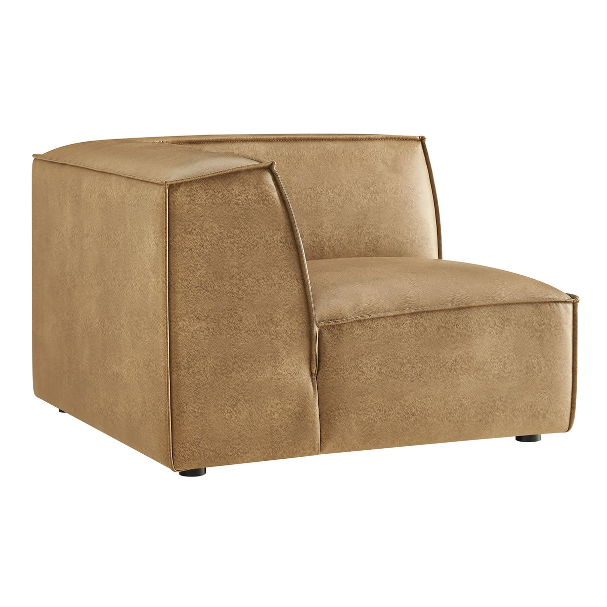 Restore Vegan Leather Modular Corner Chair by Modway, tan vegan leather, modular sofa on Tampa Home & Garden Store
