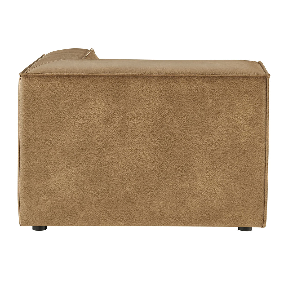 Modway Restore Vegan Leather Modular Corner Chair tan faux leather upholstery with black legs on Tampa Home & Garden Store