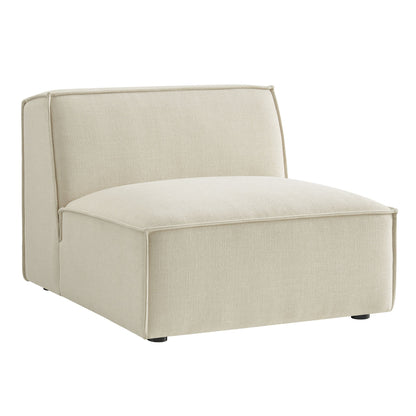 Beige armless modular chair in Restore performance fabric by Modway, upholstered with black feet on Tampa Home & Garden Store