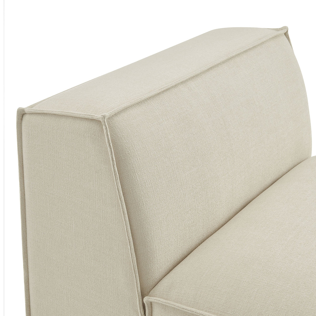 Restore Performance Fabric armless modular chair in cream beige with textured weave HouseOfZazla on Tampa Home & Garden Store