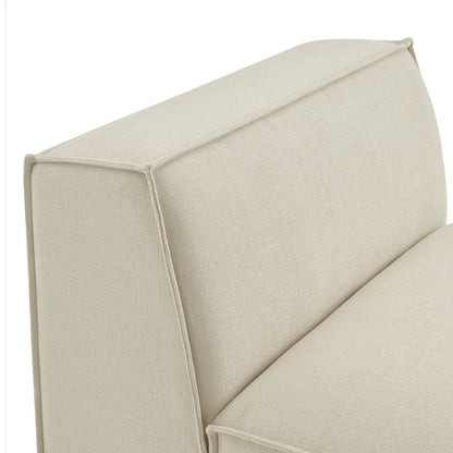Restore Performance Fabric armless modular chair in cream beige with textured weave HouseOfZazla on Tampa Home & Garden Store