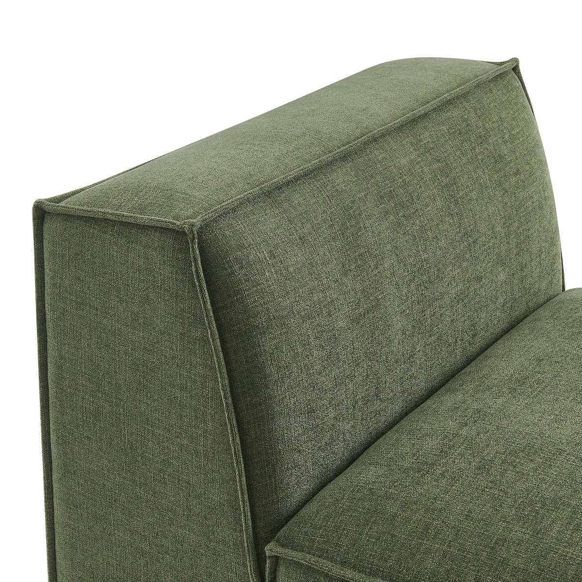 Armless modular chair in green Restore Performance fabric, textured upholstery, Modway on Tampa Home & Garden Store