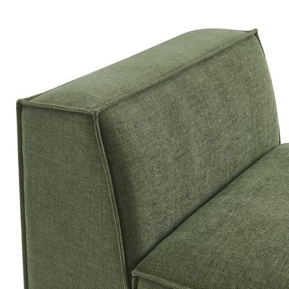 Armless modular chair in green Restore Performance fabric, textured upholstery, Modway on Tampa Home & Garden Store