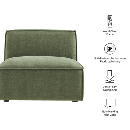 Restore Performance Fabric Upholstered Armless Modular Chair in olive green fabric on Tampa Home & Garden Store