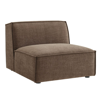 Modway armless modular chair in brown Restore Performance fabric with lines and black feet on Tampa Home & Garden Store